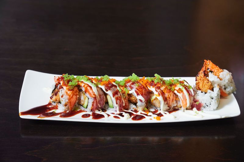 Ebi fry salmon en tonijn rol
